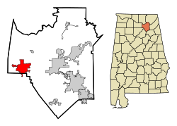 Marshall County Alabama Incorporated and Unincorporated areas Arab Highlighted